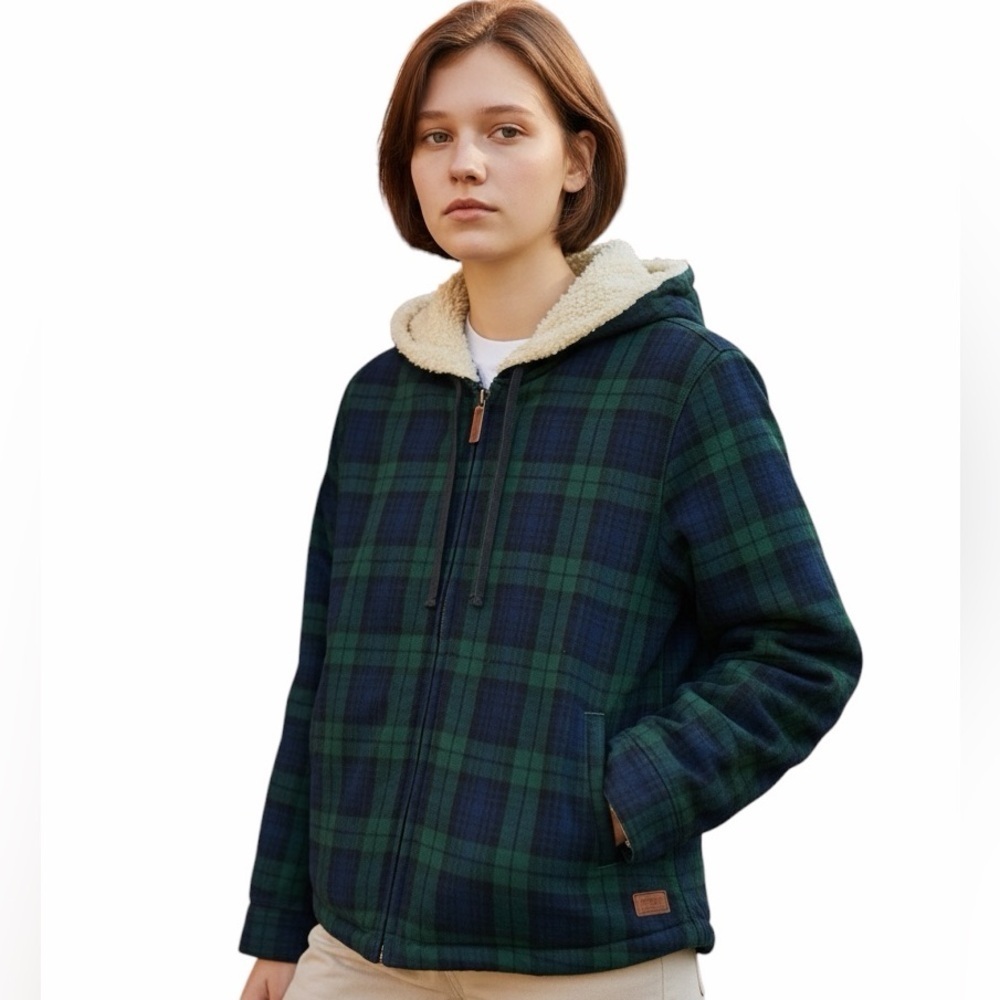 LL Bean Scotch plaid Authentic Scottish tartan Specially yarn, flannel hoodie